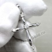 Женский крест из белого золота — фото 7